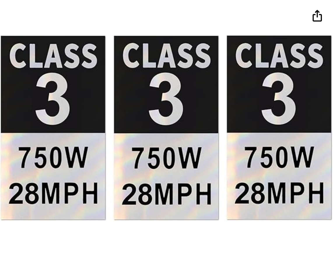 Class 3 E-Bike Stickers